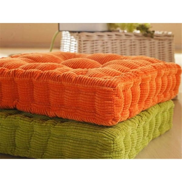 Stolsdyna fåtölj sittdyna soffdyna för inomhus och utomhus, fyrkantig, olika färger, tjock stoppning, 38 * 38 cm (vibrerande orange)