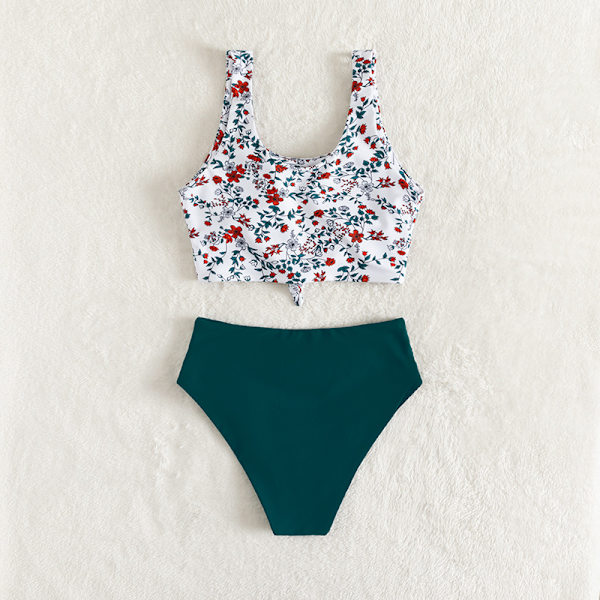 Kvinnors Scoop Bikini Set Ruffled Hög Midja M