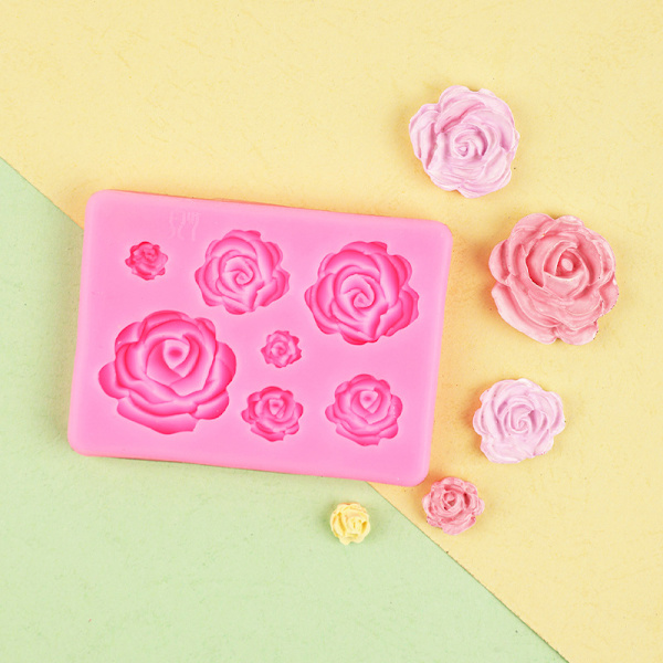 Rose Blomster silikoneforme Kage Chokoladeform bryllupskage Dekorationsværktøjer Fondant Sukkerkunst Kageforme