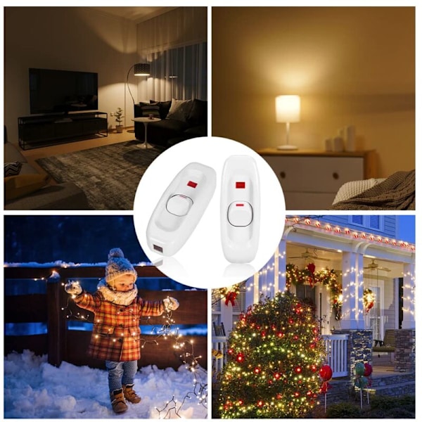 2 stycken sladdströmbrytare med vippfunktion, lamplampa, strömbrytare för sladd, lampströmbrytare, inline on/off-strömbrytare, 250v 10a inline on/off bordslampsladd