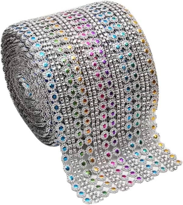 10 meter 9 meter, strasssydda kanter, 16 rader av strass
