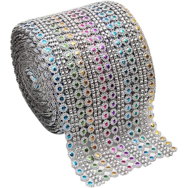 10 meter 9 meter, strasssydda kanter, 16 rader strassband, rullar med diamanter, mesh strassband, glittrande kristalldekorationer