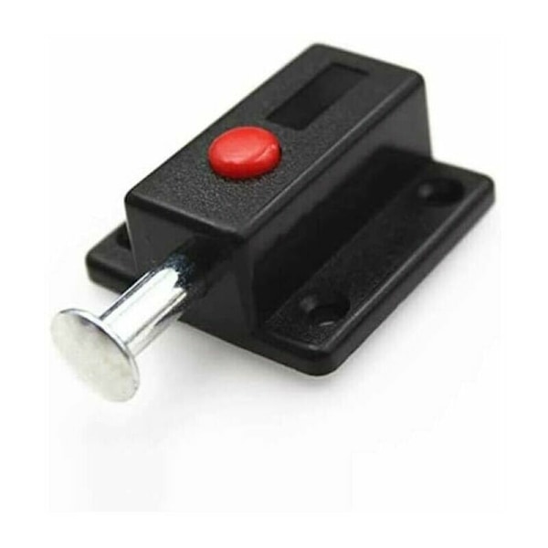 Automaattiset jousisalvat oviin, 4 kpl, mustalla jousipainikkeella