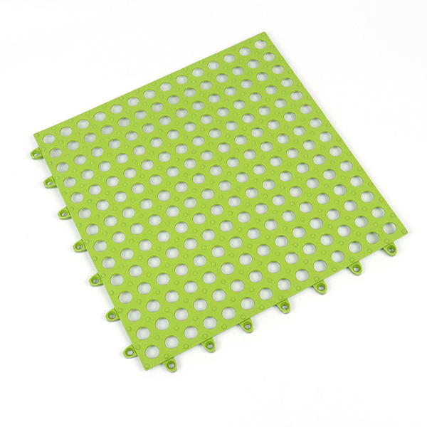 6 stk. skridsikre flet PVC badeværelse køkkenmåtte 30x30cm grøn