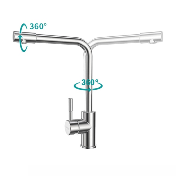 Universal roterende oppvaskmaskin kran for oppvaskmaskin (304 rustfritt stål roterende vannutløp)