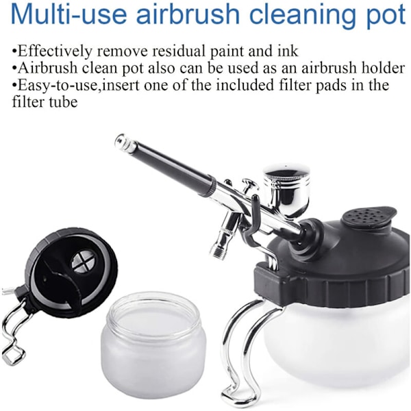 Puhdistussarja airbrushille, sisältää puhdistusharjat, kalvaimen ja puhdistusastian airbrushille