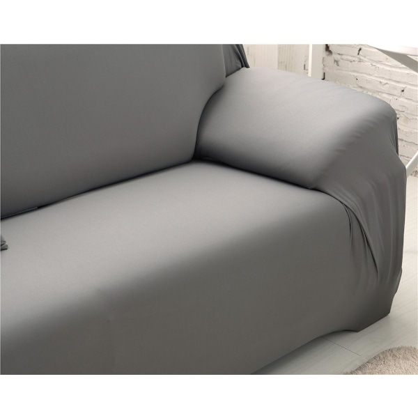 3-sits stretchsoffaöverdrag med armstöd, sofföverdrag (grå, 3-sits)