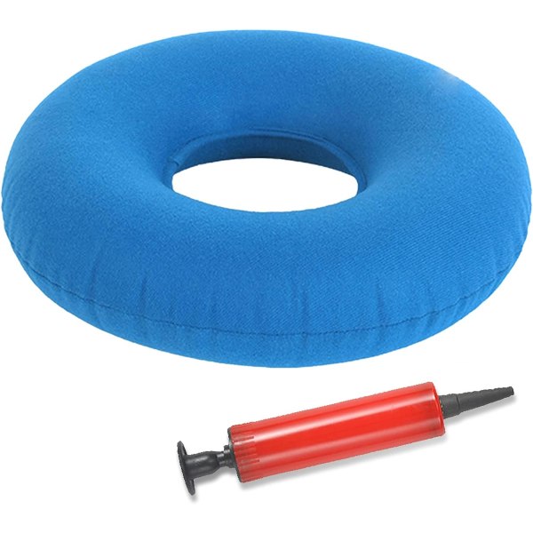 Oppblåsbar Sittepute Donutpute Hemorroidepute Oppblåsbar Ring Sittepute Ergonomisk Pute for Graviditet, Fødsel, Inkludert Luftpumpe