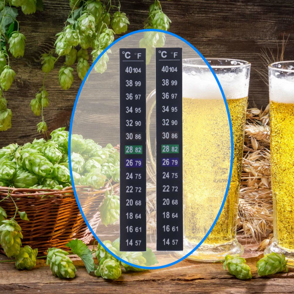 Dubbelpack Självhäftande Termometerremsor - LCD Akvarietermometer Remsa för Tropisk Akvarietemperatur eller H