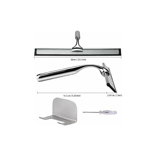 Duschskrapa, skrapa, badrumsspegelrengöringsskrapa för bilrutor, rostfri duschskrapa 25,4 cm \"Fönster, badrum, speglar