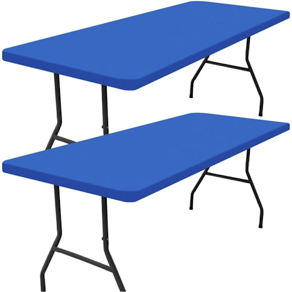 Sett med 2 rektangulære piknikduker, for 8-fots bord (blå, 30\"x96\")