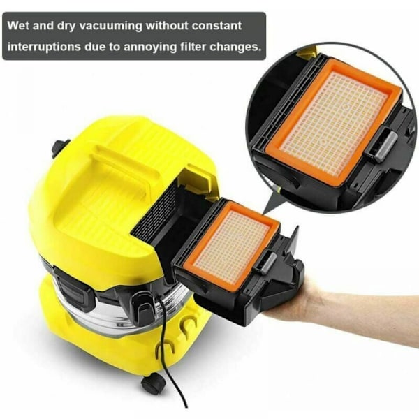 Sæt med 2 flade filtre kompatible med universalstøvsugere Kärcher MV4 / MV5 / MV6 / WD4 / WD5 / WD6