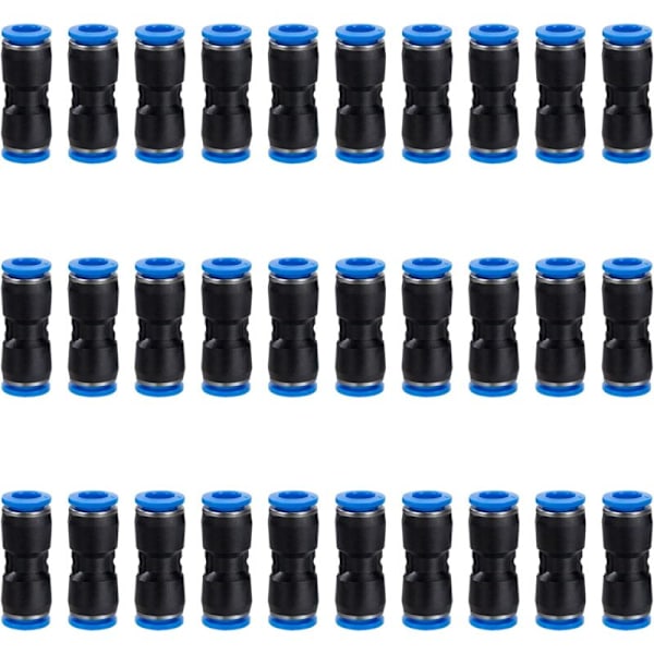 4mm Pneumatisk hurtigkobling - trykkluftkobling Skyv inn plastluftslangekobling 30 stk