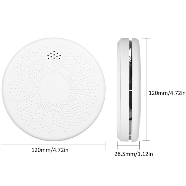 Savukaasu- ja WiFi 2-in-1 -häkävaroitin savu- ja hiilimonoksidihälyttimellä, valo- ja ääni-indikaattorilla, älykäs savu-/paristovaroitin kotiin, sänkyyn