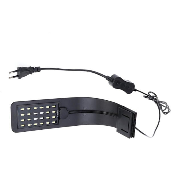 Akvarium LED-lampe Ultratynn Fiskedamklipslampe for Planter (Svart, Blått Lys)