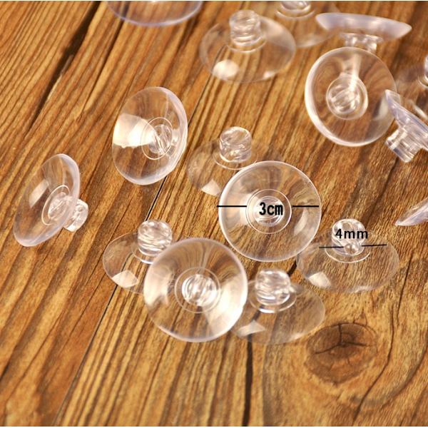 Set med 20 transparenta sugkoppar PVC sugkoppar utan krokar