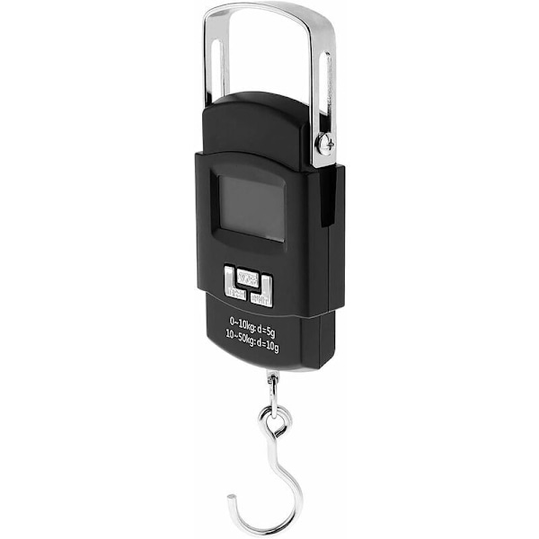 LCD digital LCD-våg 110 lb/50 kg för bagage, resväska, elektronisk våg, digital våg, resevåg, postfiskevåg, med bakgrundsbelyst LCD