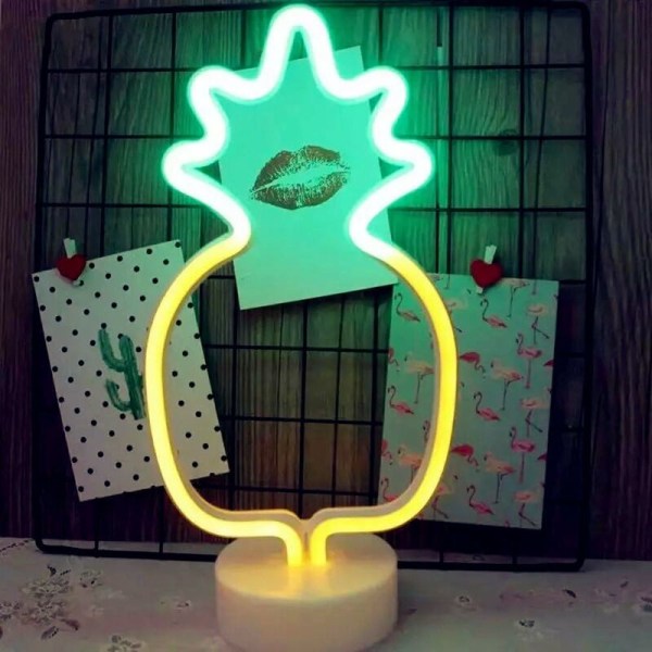 Neon søt ananaslys skilt natt med holder dekorlys, Marquee-skilt for julebursdagsfest, barnerom, stue, bryllupsfestdekor