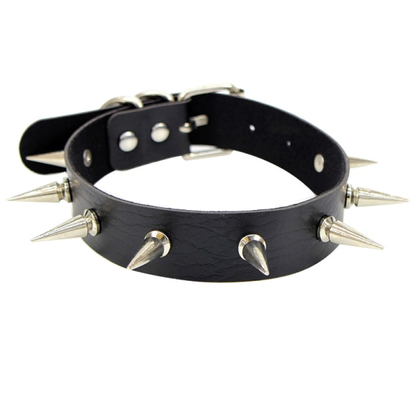 Smycken Choker Halsband, 5 st Legering Äkta Läder Äkta Svart Choker Halsband, Unisex PU Läder Punk Gotisk Nitar Nitar Justerbar Halskedja