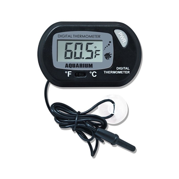 Akvarietermometer - LCD Digital Akvarietermometer med sugpropp och akvarie-immersionsprob, terrarium