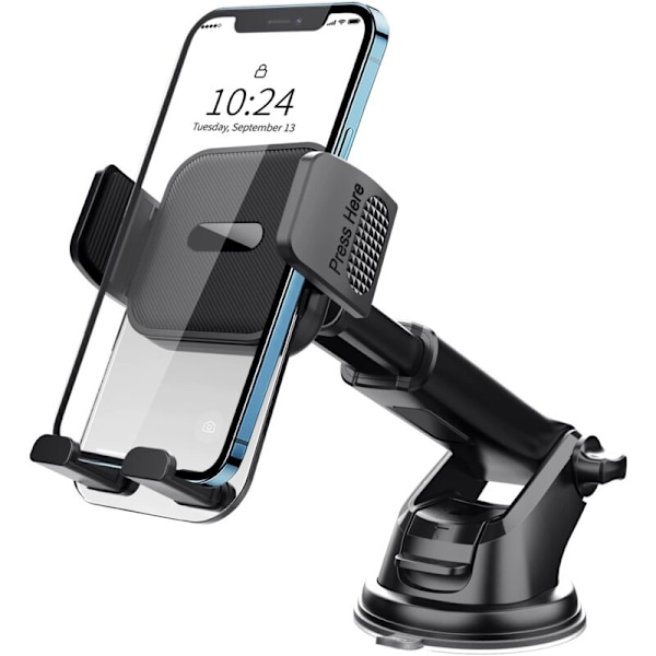 Biltelefonholder, 2023 Opgraderet [Ultra Stærk Sugekop] Bil Dashboard Telefonholder, 360° Rotation & Enhåndsbetjening, Forrude Bilholder