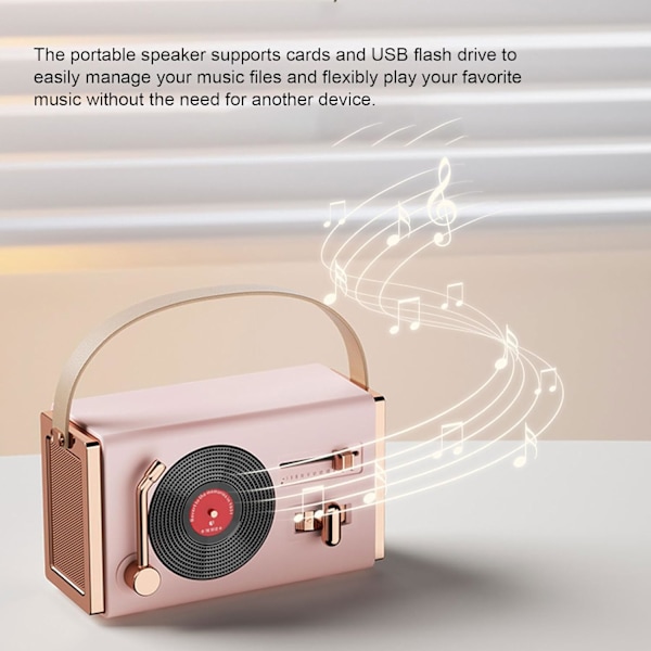 Portabel högtalare Retro design Kraftfull bas Effekt Stödjer USB-minneskort 1200mAh batteri Blå