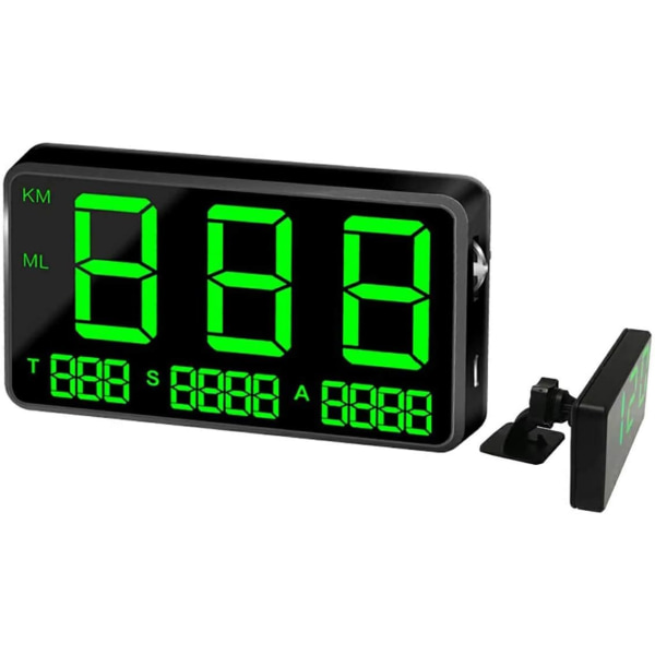 Bil HUD Head Up Display, C80P Digital GPS Hastighetsmätare med MPH/KMH Speed ​​​​Alert Trötthetskörlarm 4 LED Display