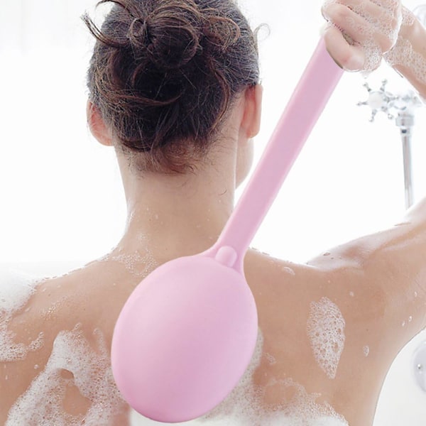 Exfoliating brush for the back and the body with long non-slip handle, for men and women/