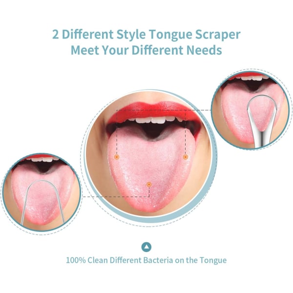 4 stykker tungeskraper, reduserer dårlig ånde Tungerens Stai