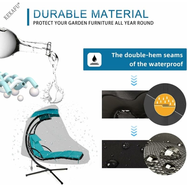 Hengende solsengtrekk med glidelås, beskyttende trekk for hengende solseng med solskjerm, trekk for svingeseng, flytende solseng, vanntett, vindtett, UV-bestandig (200120cm(7947in))