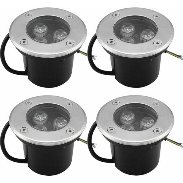 Buried Lights, LED Warm White Buried Landscape Lamp Ground Lamp for Garden, Outdoor Lighting---IP68 AC85-265V (4pack,3W)，HANBING