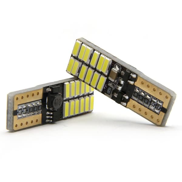 2 stk. LED-bredlys til bil, konstant strømdekodning T10 4014 24SMD nummerpladelys, 12V