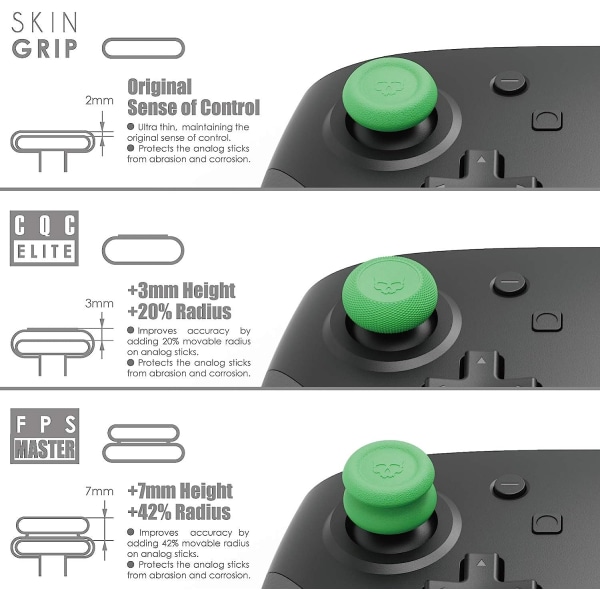 3 par (6 stk) - Hvit tommelgrepsett, joystickhette, analog joystickhette for Nintendo Switch Pro-kontroller  PS5 / PS4 / Slim/Pro-kontroller