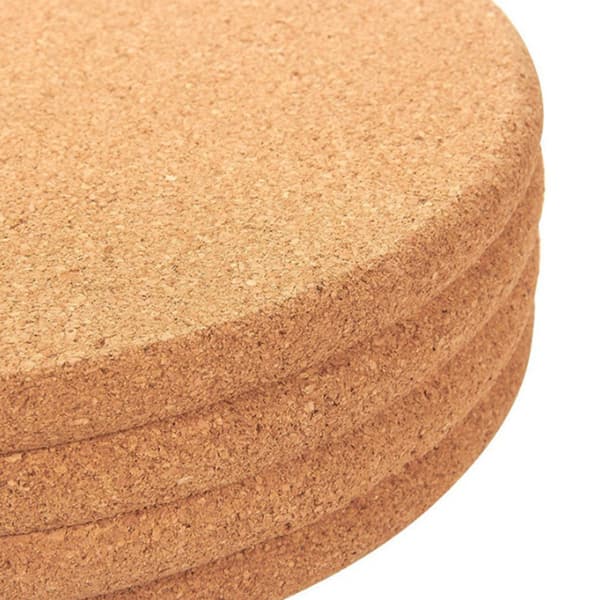 Korkunderlag runde sæt med 10 til spisebord og bar diameter 10cm tykkelse 8mm