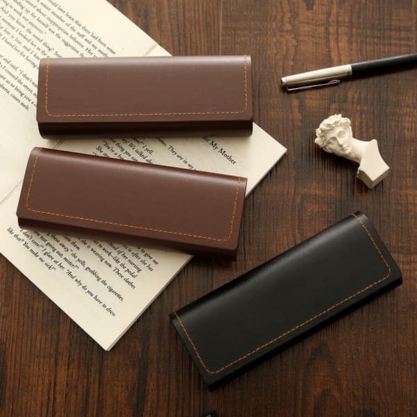 1 stk. kaffe hårdt etui til briller, let og bærbart brilleetui, unisex