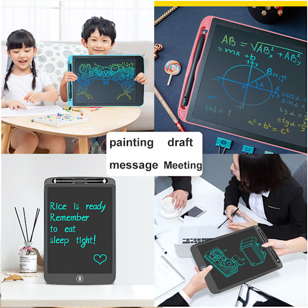10 tommer LCD skrivetablet, sletbar tegnetavle med sletteknap, notesblok, magisk tavle, lær, arbejde, doodling, tegn, pædagogisk legetøj