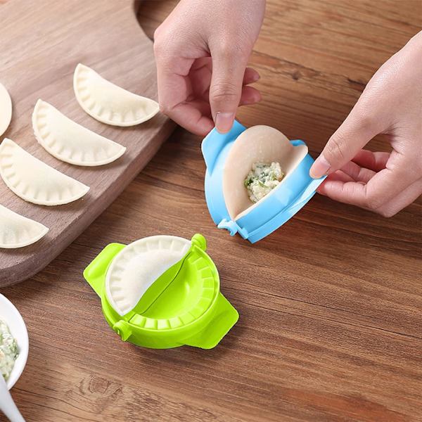 (Blå, Grønn, Klar) Multifunksjonelt ravioli-formsett med 6, håndpresset, vaskbart ravioli-deigpresse-sett og sammenleggbare ravioli-former.