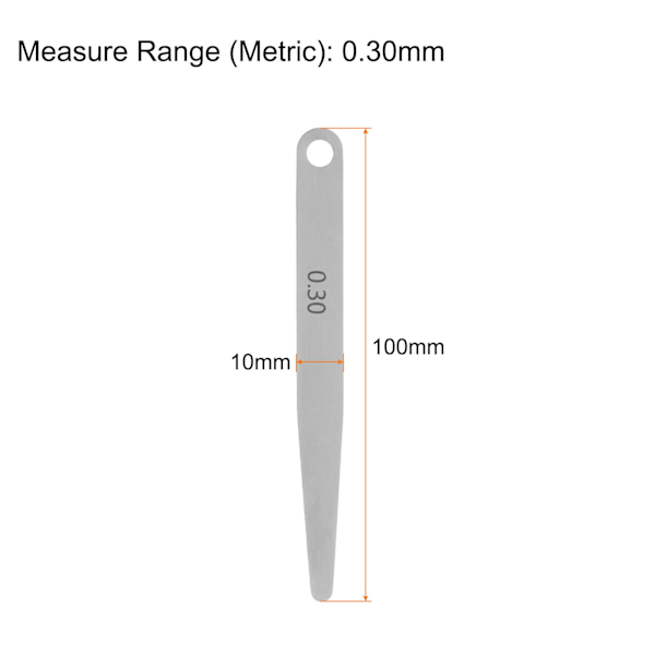10 st Feeler Gauge 0,3 mm Tjockleksmätare 65MN Stål Metrisk Gap Mätverktyg, Enstaka Blad