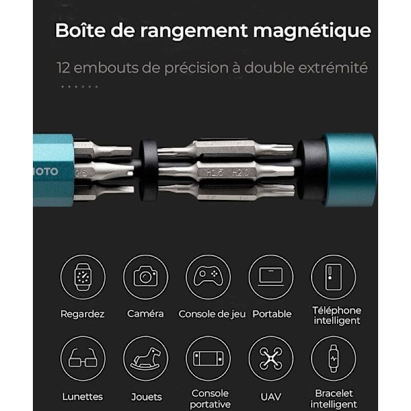 24-in-1 Tarkkuusruuvimeisselisarja elektroniikalle, kelloille, iPhoneille, PC:lle, magneettinen ruuvimeisselisarja 24 kestävällä S2-teräksisellä kärjellä, ihanteellinen, vihreä - P1