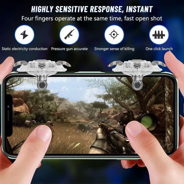 PUBG Mobile Game Controller Trigger, [2021 Upgraded Version] Game Controller Triggers Sensitive Shooting Gamepad Trigger for PUBG/Rules of Survival-