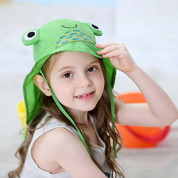 S-UPF50+ Justerbar Baby & Toddler Grodhatt - Täcker Barns Huvud & Hals Hela Dagen