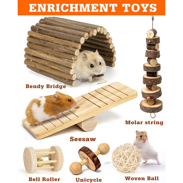 Hamster og marsvin legetøj tilbehør naturlige tyg kanin tænder kanin mus chinchilla gemmested