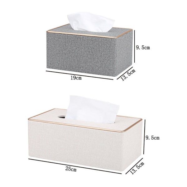 Handkerchief-boxskydd för barn, beige tättslutande boxstöd i rektangulärt läder Kleenex för hemdekoration/kontor/bil/bil