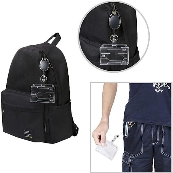 (3 stk) Merkeholder med Yoyo og Holdbar Lanyard for Visittkort, Student ID, Merkebeskyttelse