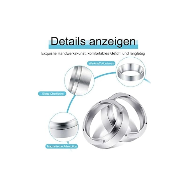 Doseringstratt för kaffe 51 mm, universell espressotratt - aluminium - exakt fyllning av kaffepulver för tratt, infusionsskål, kaffebryggare