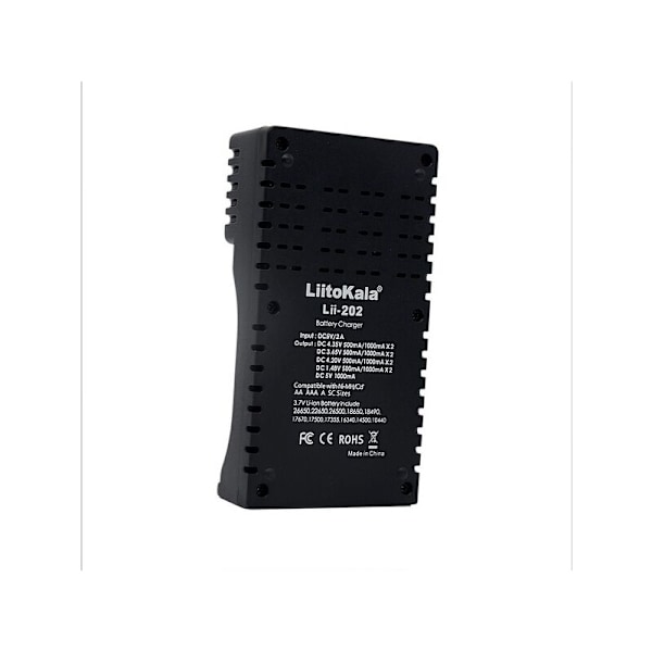 Liitokala LII-202 Mini Multifunktionell Batteriladdare USB Kompatibel 118650 26650 16340 14500