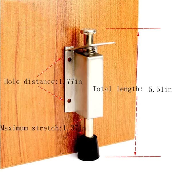 12-48mm Rustfritt Stål Pedal Dørguide Dørstopper Gulvdemper Dørstopper Pedal Kile Maskinvare