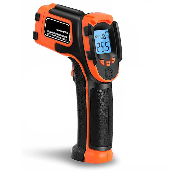 Infrarød termometerpistol (LaserPro LP300) - Håndholdt varmetemperaturpistol for matlaging, pizzaovn, grillmotor - Laser overflatetemperaturleser -58F til