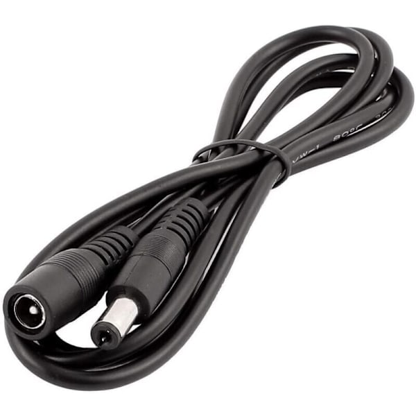 4 stk. 1m DC 12V Forlængerkabel DC Stik 5.5mm x 2.1mm DC 0-36V Strømkabel Han til Hun Forlængerkabel til Bilmonitor, CCTV Kamera, LED Strip, Sort