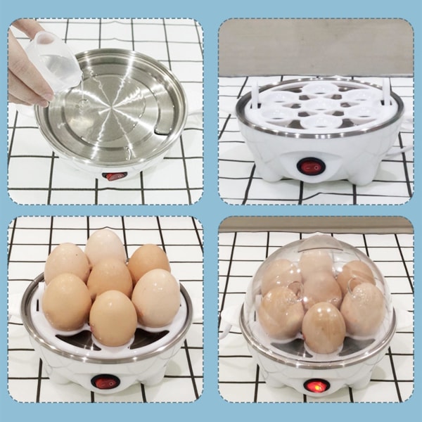Elektrisk äggkokare med äggpiercer, snabb äggkokare med automatisk avstängning för hårdkokta ägg, perfekt för snabb frukost; pocherade ägg, äggröra